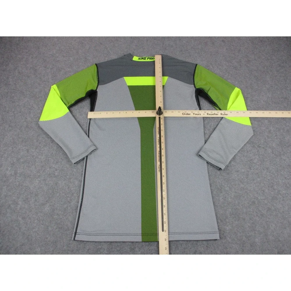 Nike Pro Shirt Mens Large Gray Dri-FIT Compression Long Sleeve Running Training